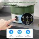 Portable Washing Machine 20L Small Foldable Washer with Spin Basket, 3 Mode Deep Clean Mini Laundry Machine for Travel, Dorms, Camping, Ideal for Baby Clothes, Underwear, Socks Green