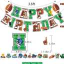 26Pcs Football Happy Birthday Banner, Football Cupcake Toppers and Hanging Swirl Decorations, Pre-strung Football Birthday Decorations Tailgate Party Decorations