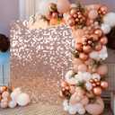 Shimmer Wall Backdrop-24 Packs Rose Gold Panels Square Sequin Backdrop for Wedding Party Photography