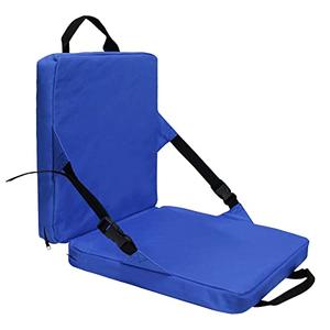 KIMI HOUSE Health Gear Portable Stadium Seat, Stadium Seats for Bleachers, Bleacher Seats with Backs and Cushion, Padded Folding Chair for Sports Events, Camping, Hiking (Blue)