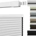 Changshade No Drill Custom Top Down Bottom Up Cellular Shades, No Tools Custom Blackout Window Shades for Home,Thermal Insulation Room Darkening Honeycomb Blinds for Bedroom,Office,Living Room