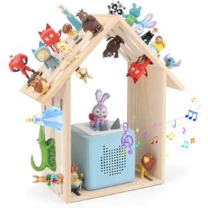 for Tonies Box Shelf Magnetic Storage Shelf, Large Size House for TonieBox 1/2 Player Tonies Figures Characters for Children Room, Wall-Mounted and Desktop Placement