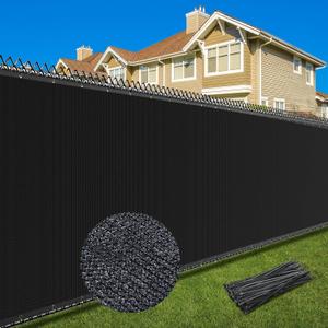 6X50FT Privacy Screen Fence, Heavy Duty Fencing Shade Cover, 170GSM 90% Blockage Mesh Shade Net for Wall Garden Yard Backyard (6 ft x 50 ft, Black)