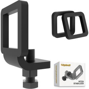 Wyckoff 2" Anti-Rattle Hitch Clamp with 2 Silencer Pads, Heavy Duty Steel Tightener & Hitch Stabilizer, Quieter Towing, for Bike Rack, Truck, SUV, RV Accessorie, Powder Coated for Corrosion Resistance (Matt Black)