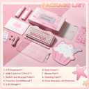 YUNZII C75 Wireless Mechanical Keyboard,75% Layout, Hot-Swappable NKRO,BT5.0/2.4G/USB-C Mode,Dye-Sub PBT MOA Keycaps,RGB Gasket Mount,Cute Cake Design for Mac/Win/Gaming (Pink, Milk V2 Switch)