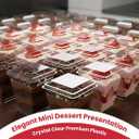 100 pack 5 oz Plastic mini Dessert Cups with Lids and Spoons Parfait Cups with Lids Yogurt and Appetizer dessert shooter cups for Party, Pudding, Ice Cream, Fruit, BPA Free Clear Recyclable.