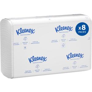 Kleenex Professional Universal Multifold Paper Towels, Bulk (02046), Absorbency Pockets, 9.2" x 9.4" Towel, White (150 Sheets/Pack, 8 Packs/Case, 1,200 Sheet Total)