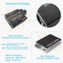 Mini Gigabit Fiber Media Converter RJ45,10/100/1000Base-Tx to 100/1000Base-Fx Dual SC Fiber Single-Mode, Built-in Fiber Module Up to 20km