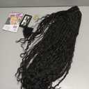 Alebery 13X8 HD Lace Front Boho Knotless Box Braided Wigs for Black Women Boho Curls Box Braid Wigs with Baby Hair Black Lightweight Synthetic Lace Frontal Box Braided Wig with Curly End (30 inches)