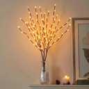 2 x 2 Pack Led Branch Light Battery Operated Lighted Branch Vase Filler Willow Tree Artificial Little Twig Power Brown 30 Inch 20 LED for Home Romantic Decoration, Warm White