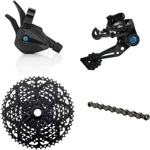 Box Three 1x9 Prime 9 Multi-Shift Cycling Groupset Mountain Bike - Matte Black, 9 Speed 1x Drivetrain Shifter, Rear Derailleur, Freehub Bike Cassette, Chain | Box Components