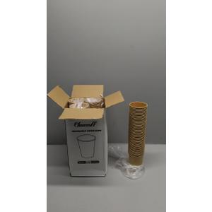 180 Pack 8 oz Paper Cups, Brown Kraft Disposable Paper Coffee Cups, Unbleached Paper Cups for Hot/Cold Beverage Party, Picnic, Travel, and Events.