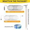 Copper Grounding Rod Kit - 40ft Heavy Duty Female Ground Cord & Wristband, Portable Earthing System Use with Grounding Mats, Sheet, Blankets, Pillowcases