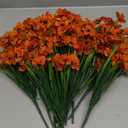 Lnoicy 20pcs Artificial Flowers for Outdoor,Plastic Flowers Decoration, UV Resistant Faux Flowers Shrubs, Artificial Plants for Indoor Outside Garden Home Wedding FarmhouseOrange