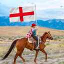 England Flag 3x5 English Flag Banner Outdoor Heavy Duty 240D Nylon Striped Sewn St. George's National Flags Vivid Color with 2 Brass Grommets for Indoor Outdoor