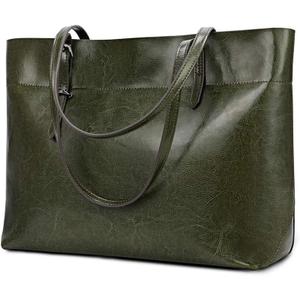 Kattee VintAge Genuine Leather Bag with Adjustable Handles Green