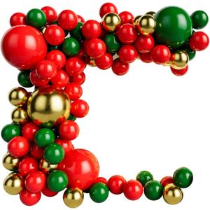 Red Green and Gold Balloon Garland Kit for Birthday Baby Shower Wedding Christmas Party Decoration