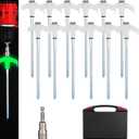12 Pack Screw in Tent Stakes Heavy Duty,8 Ground Anchors Screw in, Metal Stakes with Hex Head Driver and Sturdy Storage Box. (12, Luminous White)
