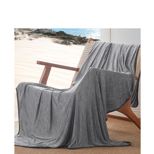 Bedsure Grey Cooling Blanket for Hot Sleepers - Summer Cold Linen Beige Throw Blanket for Couch, Arc-Chill Lightweight Bedding, Cool Thin Ice Cold Cooled Throws with Rayon Derived from Bamboo, 50x70