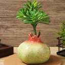 Didiseaon Pomegranate Vase, Realistic Red Vase Ceramic Fruit Planter with Internal Water Culture Compartment for Home Office Bookshelf Pomegranate DecorAesthetic Bud Centerpieces 4.13x3.54in