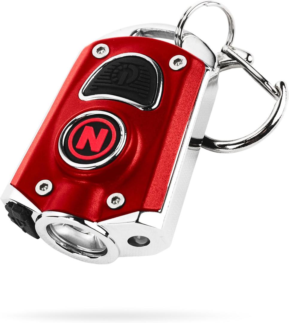 NEBO Mycro Rechargeable LED Keychain Light | Key Ring Flashlight Features 6 Light Modes, (Black)