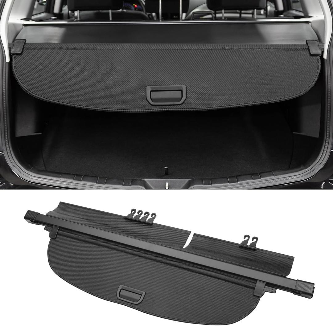 Motoforti Car Retractable Cargo Cover for Honda CRV 2017-2022 Rear Trunk Parcel Shelf Luggage Security Shield Shade, Canvas, Black Carbon Fiber Pattern