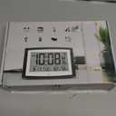 WallarGe Atomic Clock with Indoor Temperature and Humidity, 12.5 Inch Self-Setting Digital Wall Clock or Desk Clock, Battery Operated Digital Clock Large Display for Seniors, Auto DST