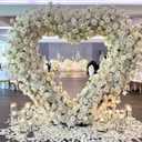 8ft(2.4M) Heart Shaped White Metal Balloon Arch Stand Frame Display KitLove Balloon Arch Frame for Proposal, Wedding, Valentines Day, Bridal, Birthday Party Decorations