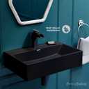 Claire 24 Rectangle Wall-Mount Bathroom Sink in Matte Black