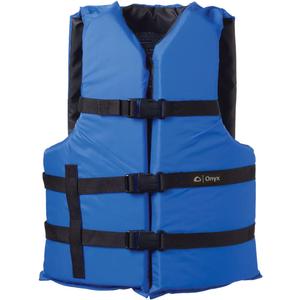 Onyx General Purpose Coast Guard Approved Boating Life Jacket (Oversize, Blue)