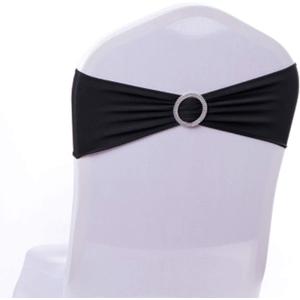 Tosnail 50 Pack Spandex Chair Sashes Wedding Chair Decoration Party Chairs Covers - Black