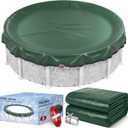 24FT Round Winter Pool Cover 500D Extra Thick Above Ground Pool Cover, Green