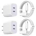 iPhone 17 Charger,Apple Charger Fast Charging,2Pack Dual Port Power Delivery Apple Charging Block,6FT USB C to C iPhone 17 Charge Cable,USB C Charge for iPhone 17/17 Air/16/15 Pro/iPad Pro/Air/Mini