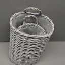 Coloch Set of 2 Wall Hanging Wicker Basket, Farmhouse Garden Hanging Planter Decorative Front Door Hanger Woven Rattan Flower Basket for Wall, Door, Living Room, Patio, 2 Sizes