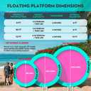 Inflatable Water Hammock Round Floating Ring,8/10/12FT Heavy Duty Pool Float for Adults,Inflatable Tanning Pool Float Island Dock for Lake/River/Ocean,w/Cup Holder,10FT&12FT Include 4-Step Soft Ladder