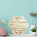 Handmade Welcome Baby Essentials for Nursery, Birth Announcement Sign for Hospital, Wooden Newborn Name Sign Gift Decor