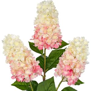 3PCS Fake Flowers Cone Hydrangea Pinky Winky Artificial Panicled Hydrangeas 27" Long Floral Stems for Vase, Silk Flowers Dcor for Spring Home Kitchen Dcor Floral Arrangement