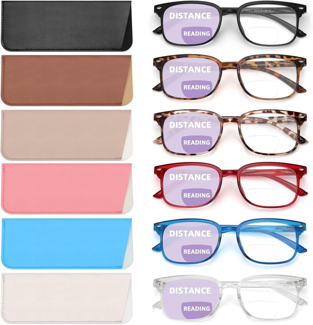 NOVIVON 6 Pack Reading Glasses for Women/Men, Bifocal, Progressive, Readers for Women/Men, Eye glasses