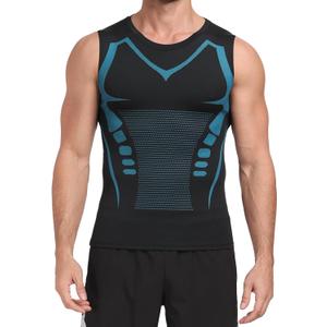 Men's Compression Shirts Athletic Sleeveless Tank Top Dry Fit Running Sports Workout Base Layer Undershirt Black (Black, XXL)
