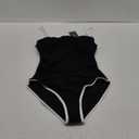 Eomenie Women's One Piece Swimsuit Tummy Control Slimming Bathing Suit Color Block Spaghetti Strap 1 Piece Swim Suit Swimwear (Black) S