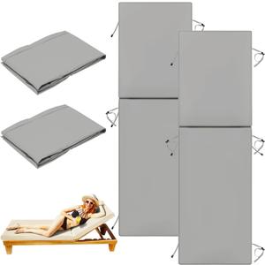 Outdoor Chaise Lounge Cushions Covers for Patio (Not Includes Cushion), Waterproof Chair Cushions Replacement Covers, Seat FurnitureCushions Slipcovers (Gray, 72"x 22"x 3"-2Pcs)
