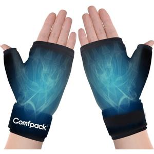Comfpack Hand Ice Pack Gloves for Arthritis, 2PCS Wearable Thumb Ice Pack Wrap, Hot Cold Compress Wrist Cold Pack Wrap for Carpal Tunnel Relief, Pain Relief for Tenosynovitis, Swelling, Surgery