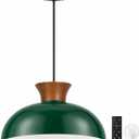 14-Inch Green Pendant Light for Kitchen Island with Remote Dimming