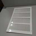 16 x 10 Inch (Duct Opening) Return Air Vent Cover, Louvered Steel HVAC Grille for Wall and Ceiling, White Powder-Coated Rust-Resistant Finish, Decorative Design, Easy to Install