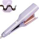 Wave Curling Iron, Anti-Scald Hair Crimper, 2 Barrel Ionic Wavy Hair Curler for Women, 2 inch Fast Heating Curling Wand, 4 Temp Ceramic Hair Waver, Crimper Hair Iron for Wide Deep Waves