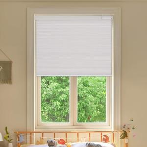Allesin Motorized Cellular Shades with Remote Control for Windows, Custom Automatic Electronic Power Blinds, 100% Blackout Silver White