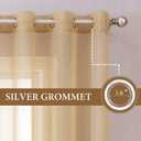 MIULEE Solid Color Sheer Curtains 84 Inches Long 2 Panels Set - Elegant Lightweight Grommet Light Filtering Window Voile Panels/Drapes/Treatment for Bedroom Living Room W42 x L84 Inch, Taupe Brown