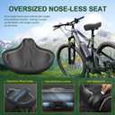 New Noseless Oversized Bike Seat, Extra Wide Comfort Pure Memory Foam Bicycle Seat Cushion, Compatible Saddle Replacement with Electric Bike, Exercise, Cruiser, Road Bike for Men & Women