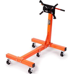 VEVOR Engine Stand, 3/4 Ton (1500 LBS) Capacity Engine Motor Stand, with 360-Degree Rotating Head, Heavy-Duty Steel Engine Lift Stand with 5-Casters, 4 Adjustable Arms, Orange