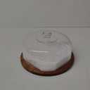 Cake Stand with Lid, Acacia Wood 12in Round Cake Holder, 2-in-1 Dessert Table Display Set & Charcuterie Board for Cheese, Chips & Dips, Nachos, Fruit Platter, Large Acrylic Cake Dome Cover